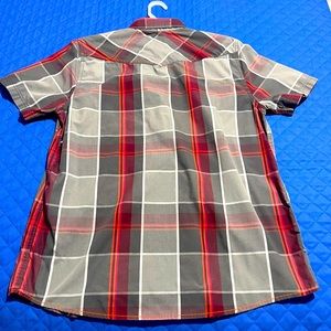 Always Push Forward Men’s SS button down. size L. Like new. Multi color plaid.